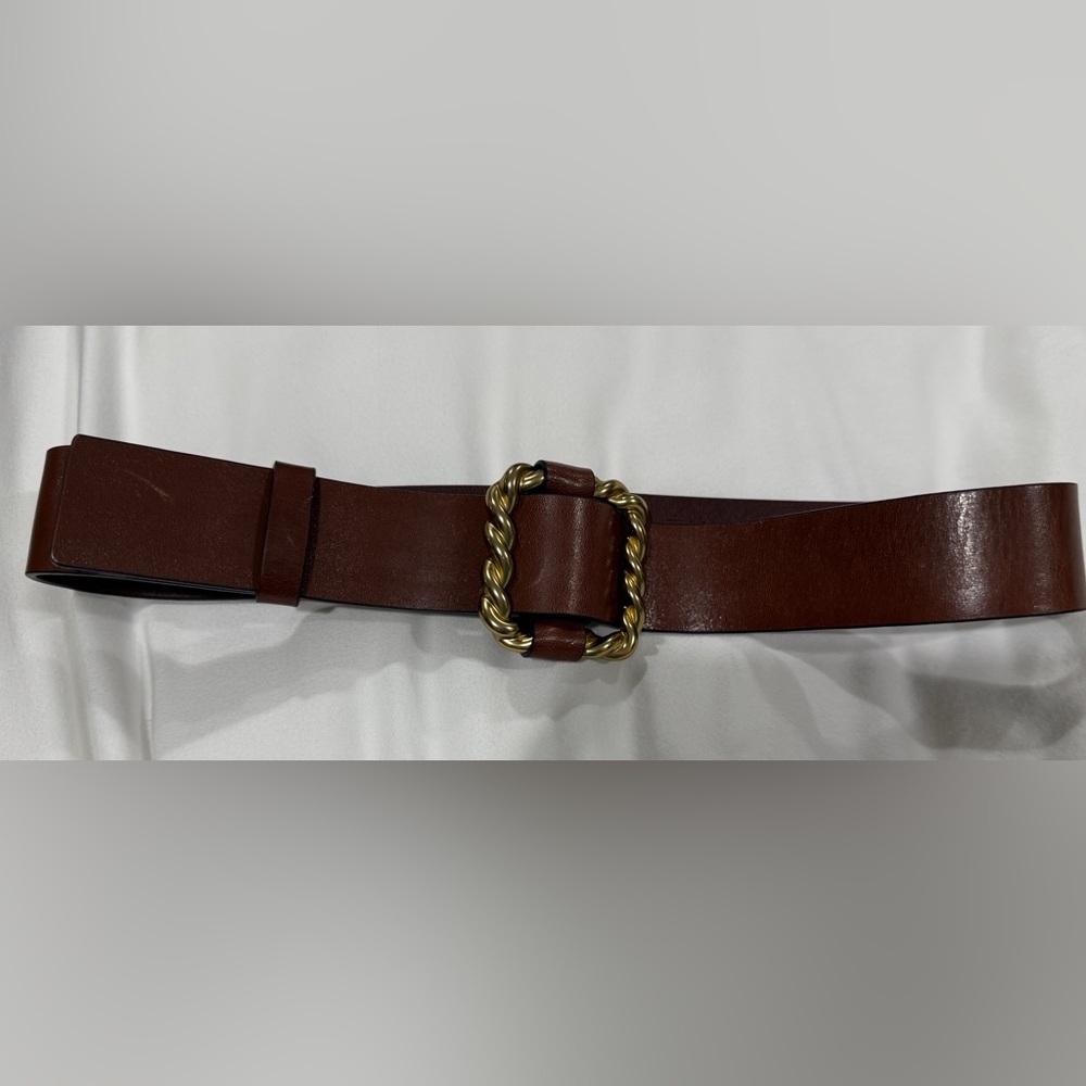 WHBM genuine Leather Belt with Gold Buckle
